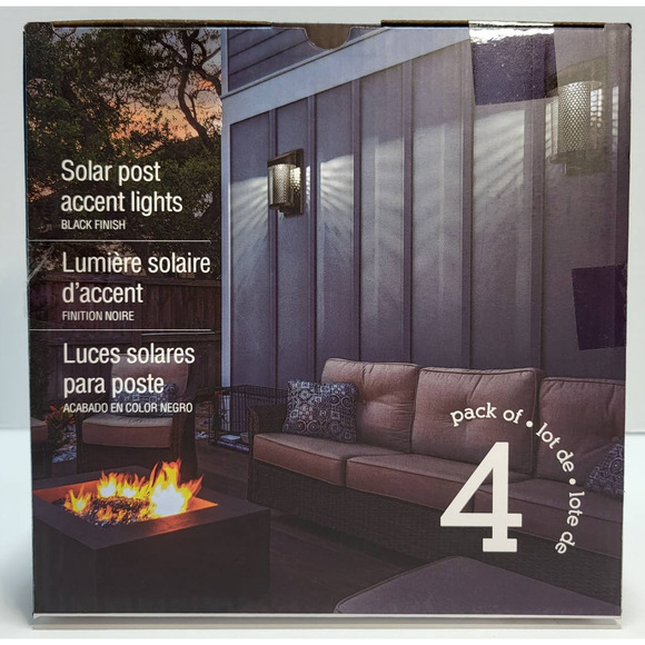 New GTX Solar LED Pathway Lights, 4-pack Outdoor Landscape Lighting 15 Lumens - Picture 3 of 5